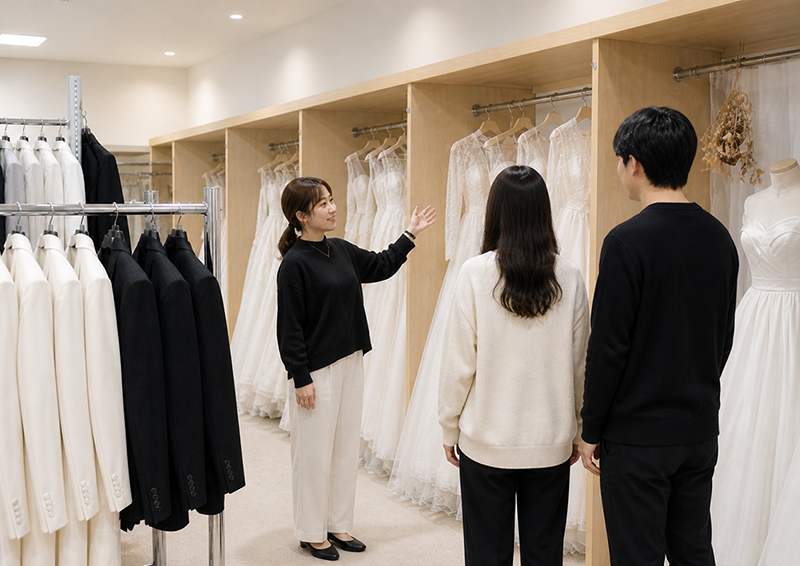 ウェディングドレスと和装の衣裳相談