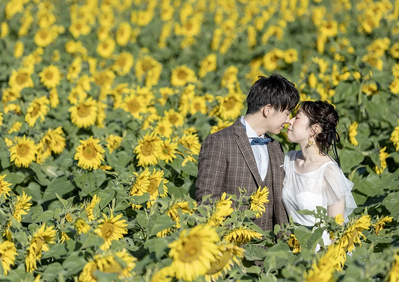 「観光農園花ひろば」愛知県南知多町でフォトウェディング（結婚式前撮り）