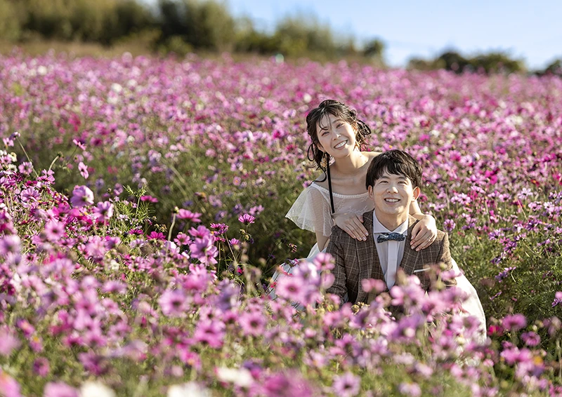 「観光農園花ひろば」愛知県南知多町でフォトウェディング（結婚式前撮り）