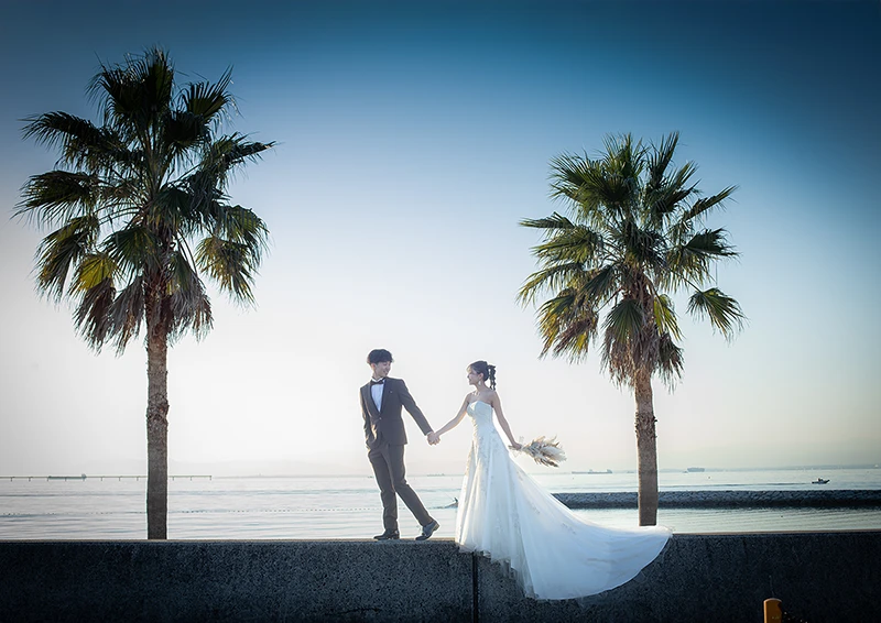 「常滑りんくうビーチ」愛知県常滑市でフォトウェディング（結婚式前撮り）