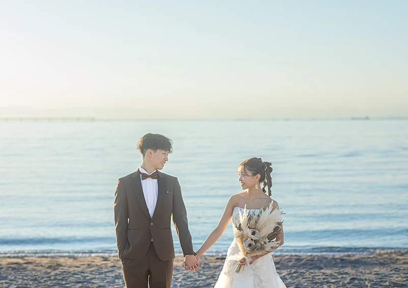 「常滑りんくうビーチ」愛知県常滑市でフォトウェディング（結婚式前撮り）